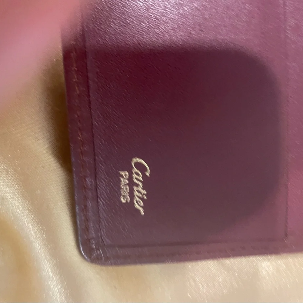 Cartier Leather ID & Card Holder with Gold Accents